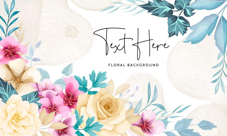 Vector Gratis latar belakang floral bunga digambar tangan yang indah