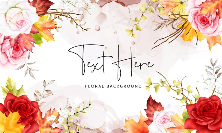 Vector Gratis latar belakang floral cat air yang indah