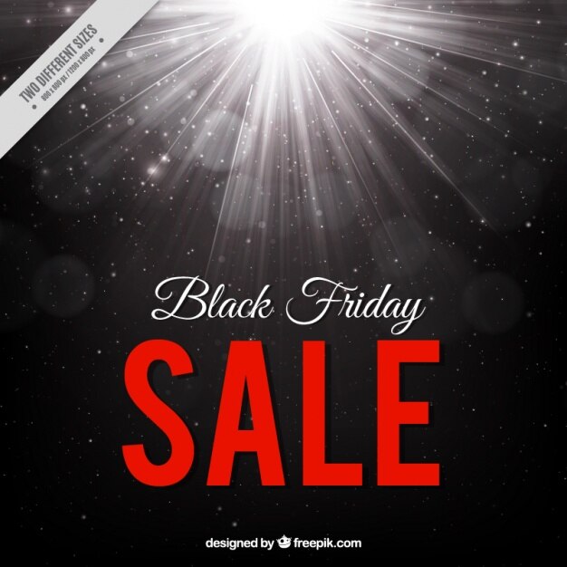 Vector Gratis latar belakang gelap untuk black friday dengan cahaya berkilau