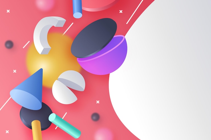 Vector Gratis latar belakang geometris 3d gradien