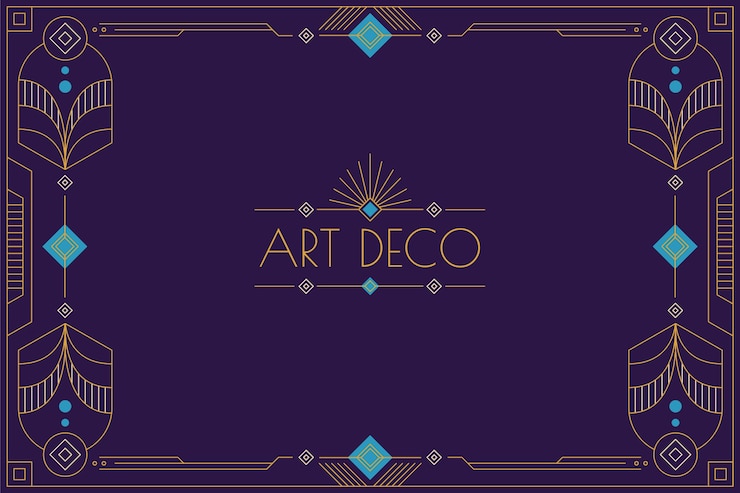 Vector Gratis latar belakang geometris art deco desain datar