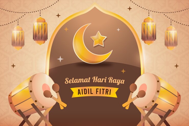 Vector Gratis latar belakang gradien hari raya idulfitri