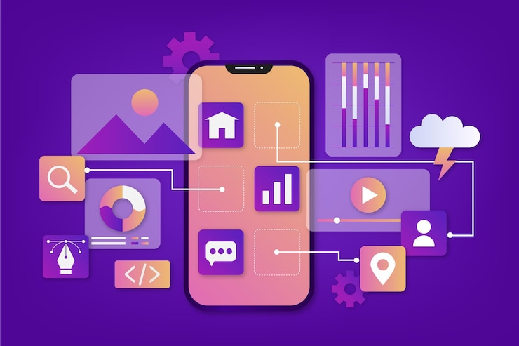 Vector Gratis latar belakang gradien ui/ux