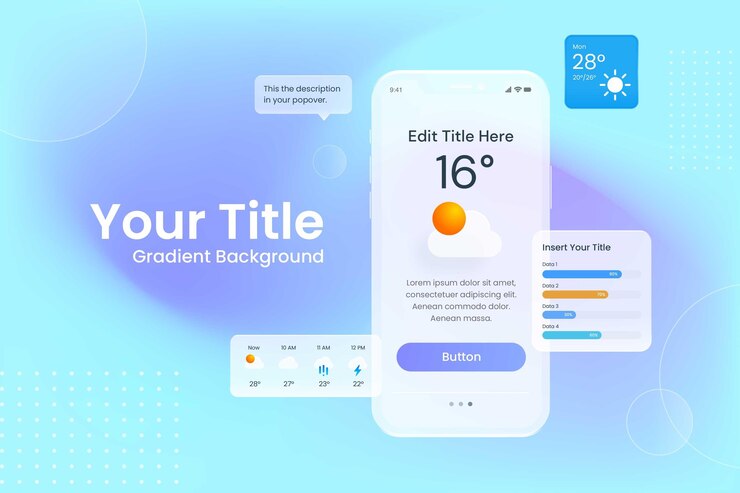 Vector Gratis latar belakang gradien ui/ux