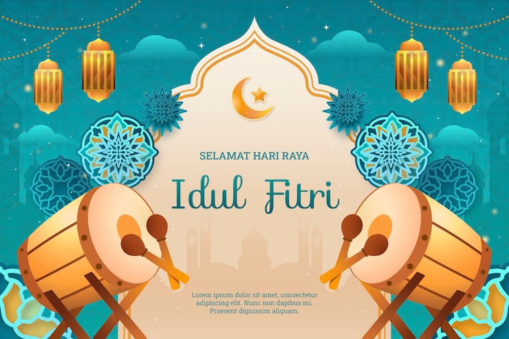 Vector Gratis latar belakang gradien untuk perayaan idul fitri