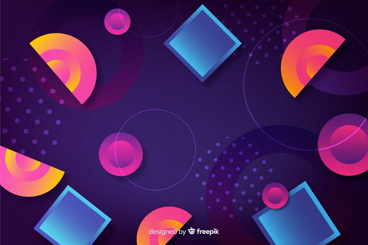 Vector Gratis latar belakang gradien warna-warni dengan bentuk geometris