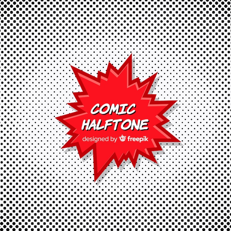 Vector Gratis latar belakang halftone komik
