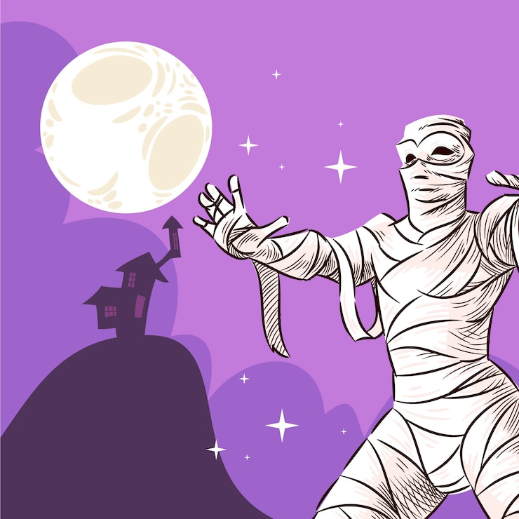 Vector Gratis latar belakang halloween digambar tangan