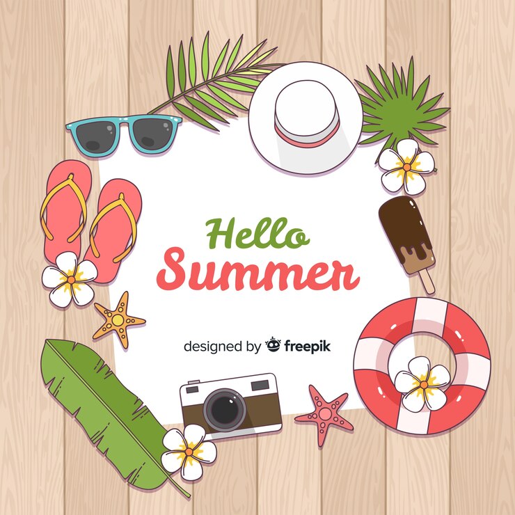Vector Gratis latar belakang halo musim panas digambar tangan