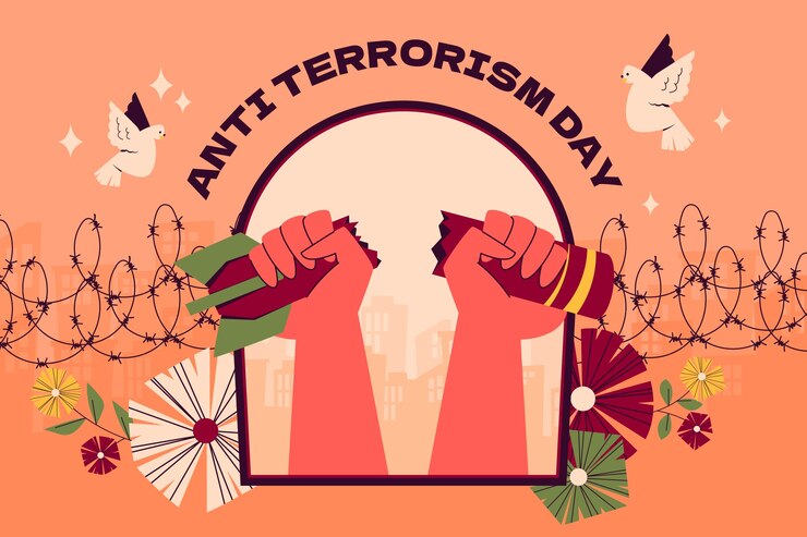 Vector Gratis latar belakang hari anti terorisme datar