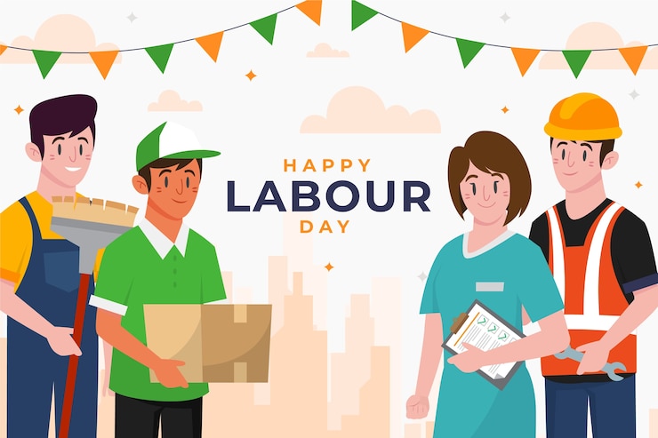 Vector Gratis latar belakang hari buruh datar