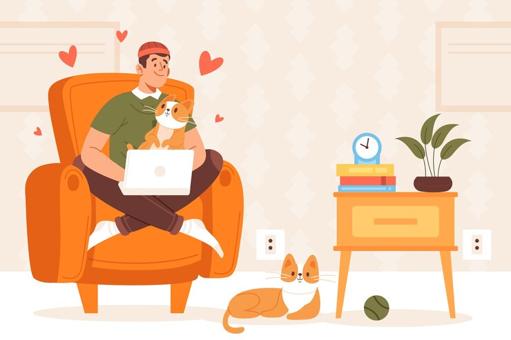 Vector Gratis latar belakang hari kucing internasional datar