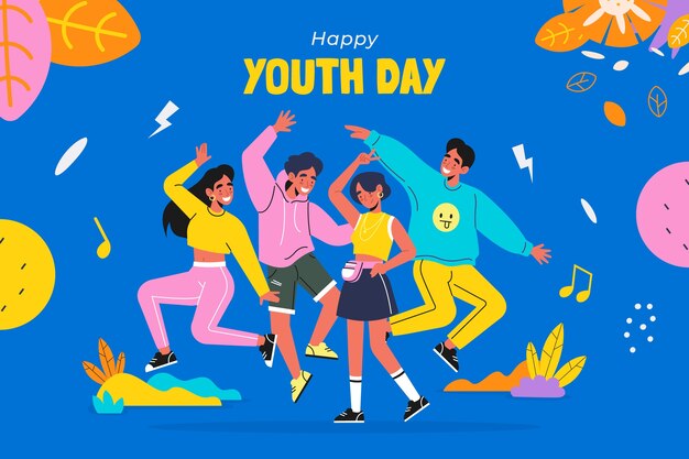 Latar belakang hari pemuda internasional datar