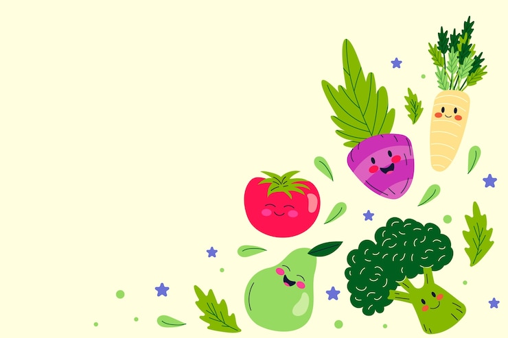 Vector Gratis latar belakang hari vegetarian dunia datar