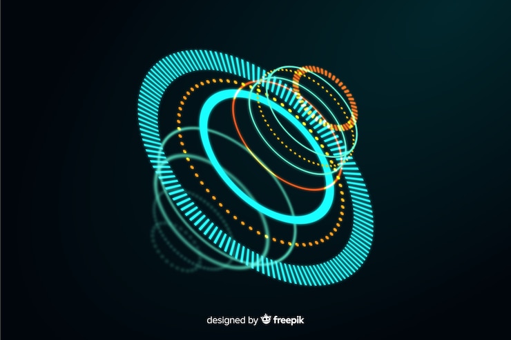 Vector Gratis latar belakang hologram bercahaya futuristik abstrak