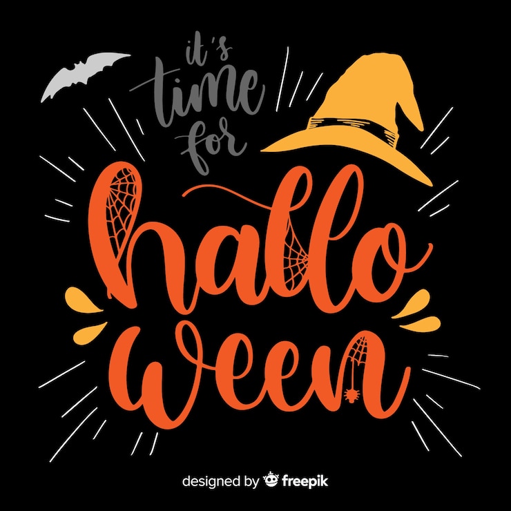 Vector Gratis latar belakang huruf halloween gembira