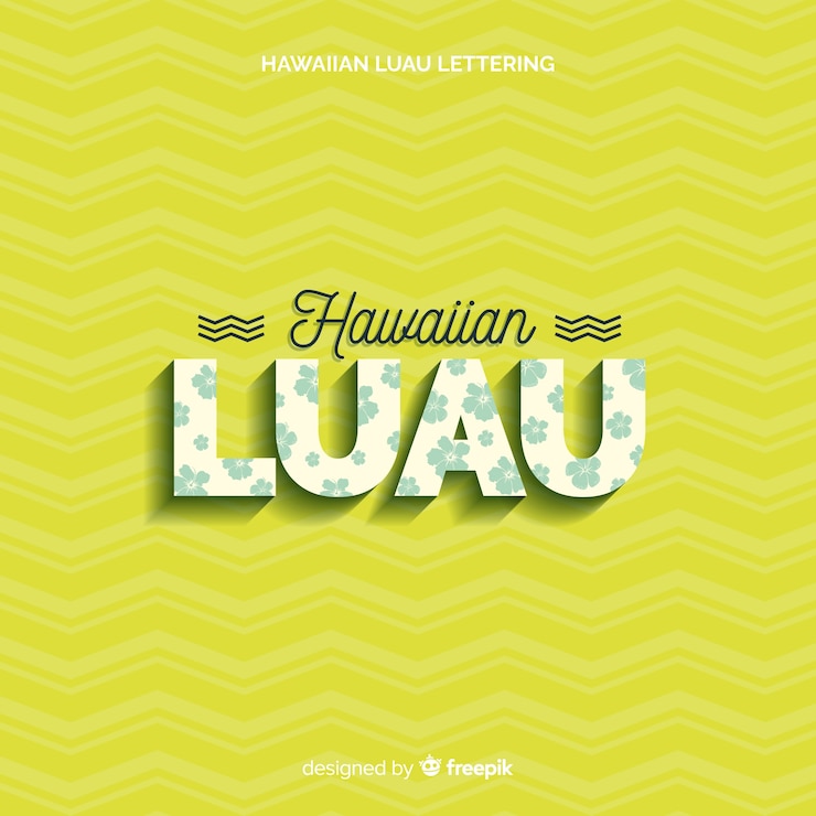 Vector Gratis latar belakang huruf luau hawaii