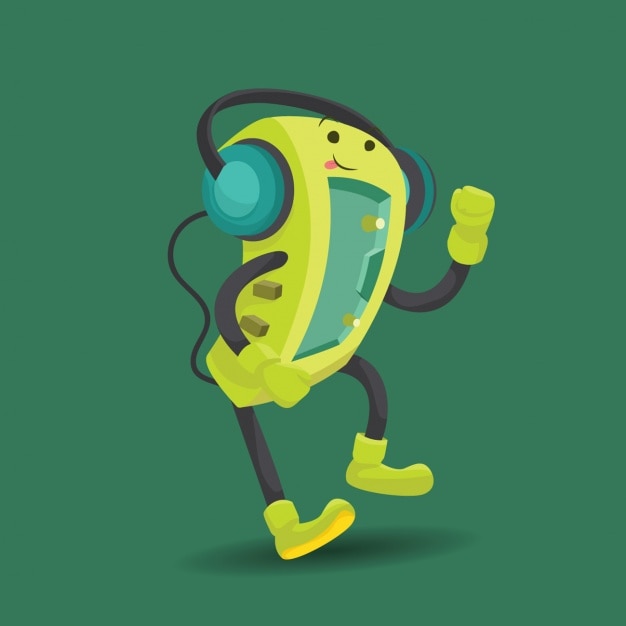 Vector Gratis latar belakang ilustrasi walkman