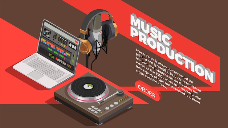 Vector Gratis latar belakang industri musik