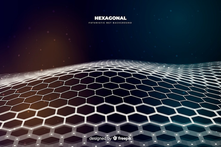 Vector Gratis latar belakang jaring heksagonal futuristik