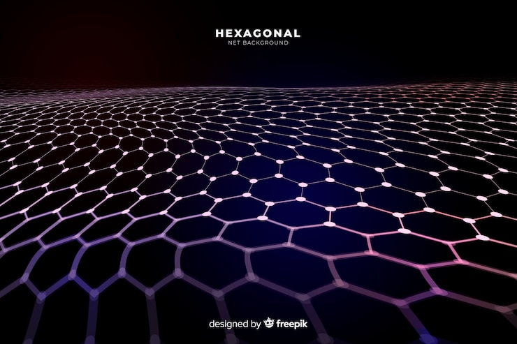 Vector Gratis latar belakang jaring heksagonal futuristik