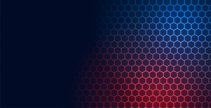 Vector Gratis latar belakang jaring pola teknologi heksagonal dengan ruang teks