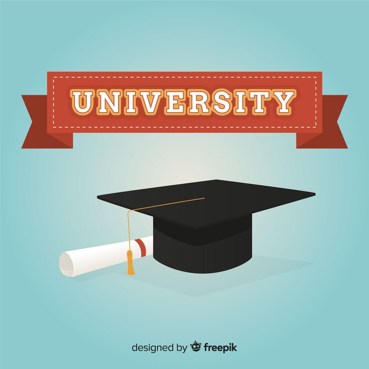 Vector Gratis latar belakang kampus dengan mortarboard