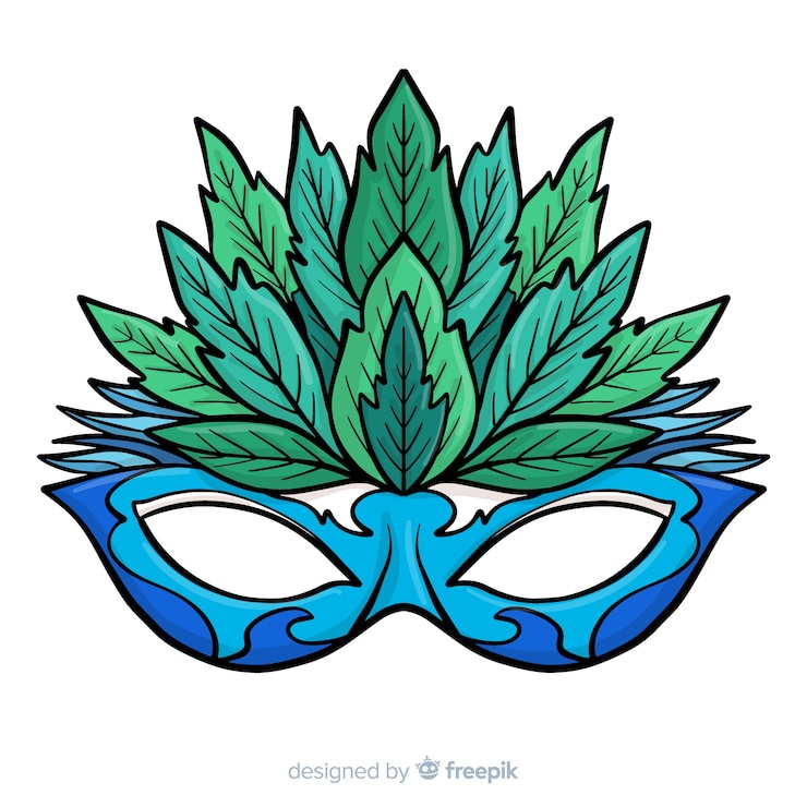 Vector Gratis latar belakang karnaval brasil dengan topeng warna-warni