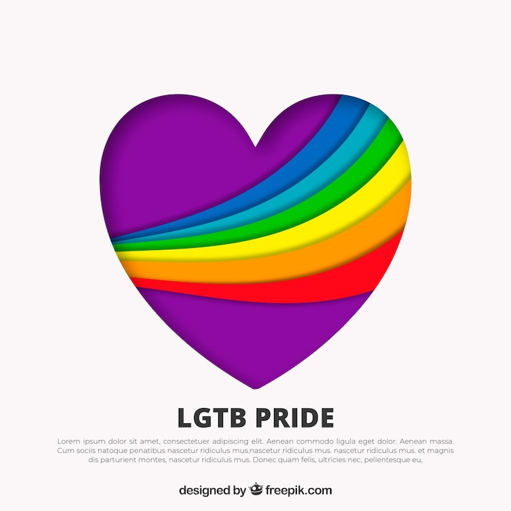 Vector Gratis latar belakang kebanggaan lgbt dengan hati