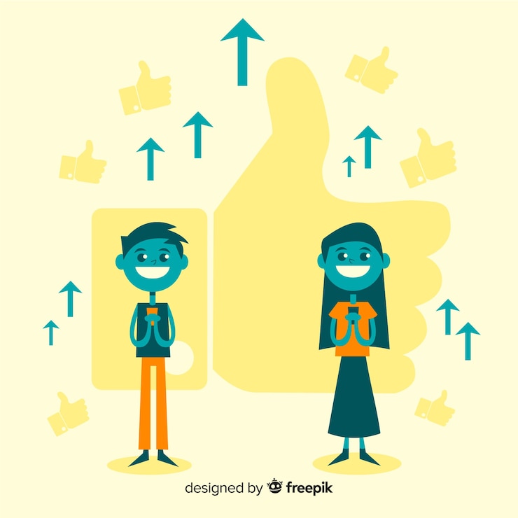 Vector Gratis latar belakang konsep media sosial orang muda yang digambar tangan