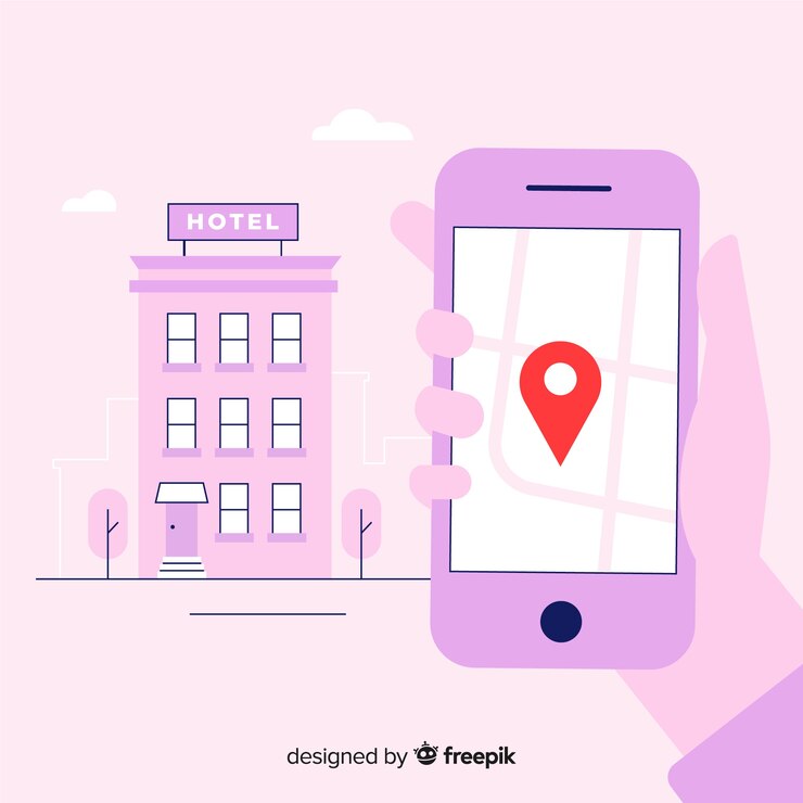 Vector Gratis latar belakang konsep pemesanan hotel datar