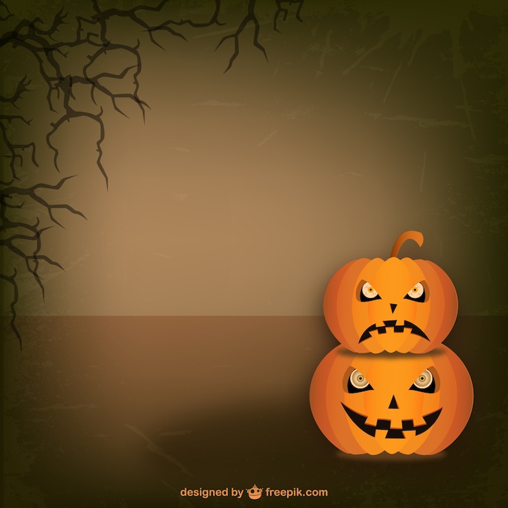 Vector Gratis latar belakang labu halloween