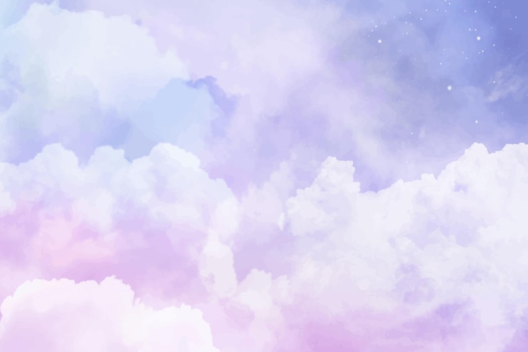 Vector Gratis latar belakang langit pastel cat air yang dilukis dengan tangan