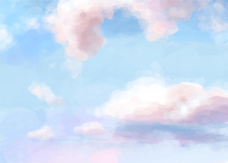 Vector Gratis latar belakang langit pastel cat air yang dilukis dengan tangan
