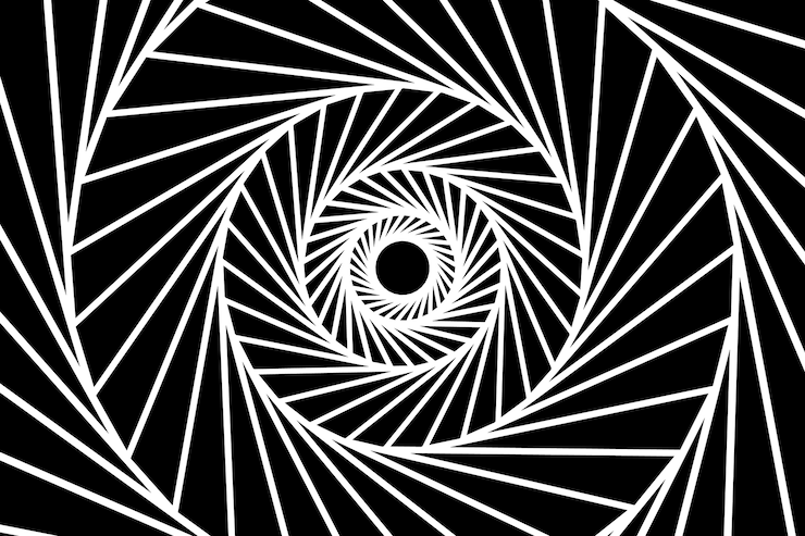 Vector Gratis latar belakang lingkaran spiral desain datar