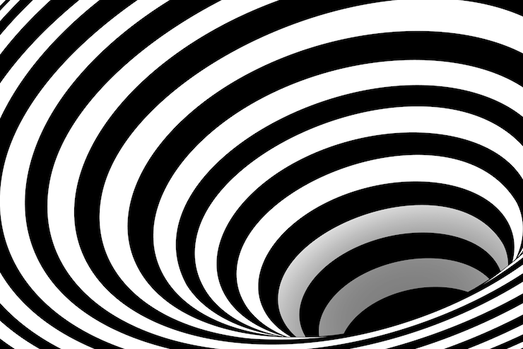 Vector Gratis latar belakang lingkaran spiral desain datar