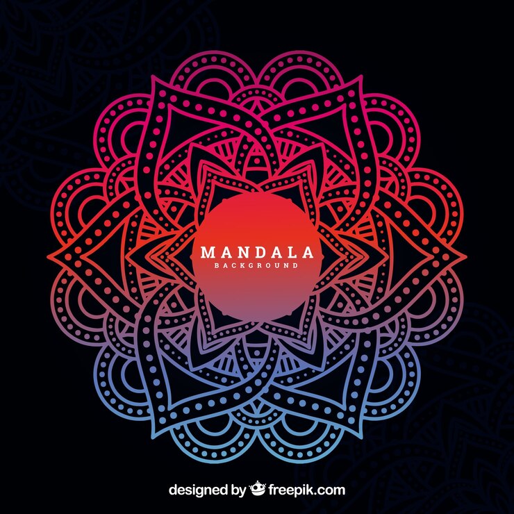 Vector Gratis latar belakang mandala gradien