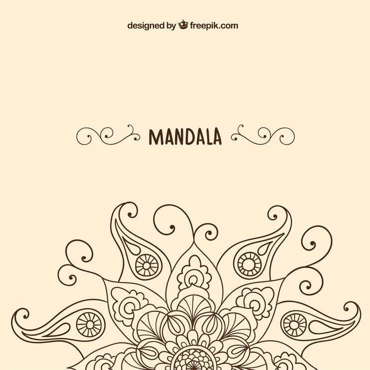 Vector Gratis latar belakang mandala kasar