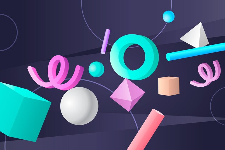 Vector Gratis latar belakang mengambang bentuk 3d realistis