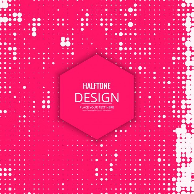 Vector Gratis latar belakang merah muda dari halftone cerah