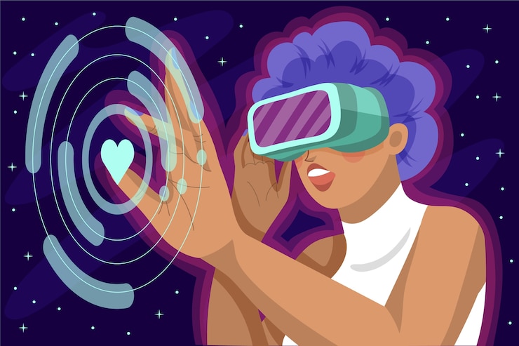 Vector Gratis latar belakang metaverse desain datar digambar tangan