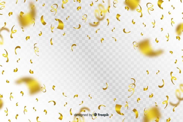 Vector Gratis latar belakang mewah dengan confetti emas berjatuhan