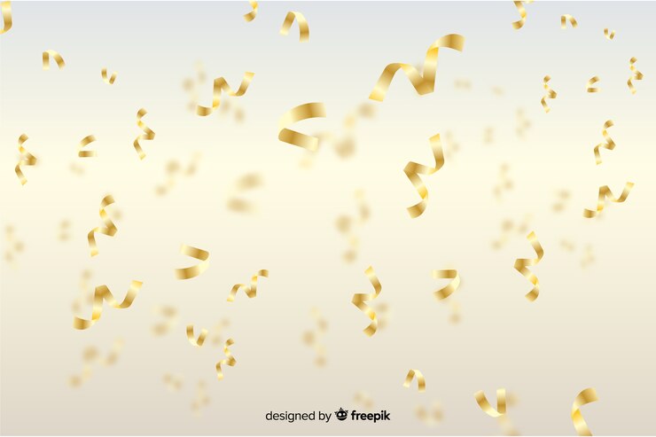 Vector Gratis latar belakang mewah dengan confetti emas berjatuhan