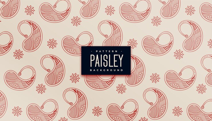 Vector Gratis latar belakang motif pola paisley artistik dalam gaya arab