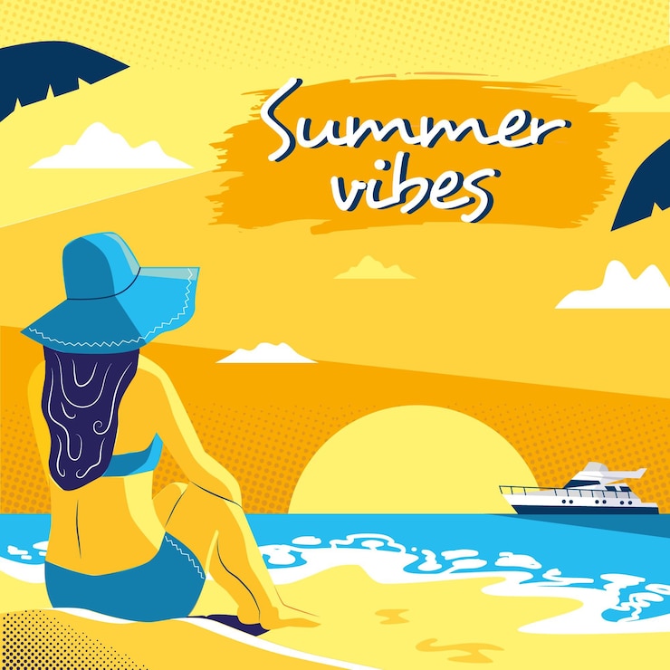 Vector Gratis latar belakang musim panas datar