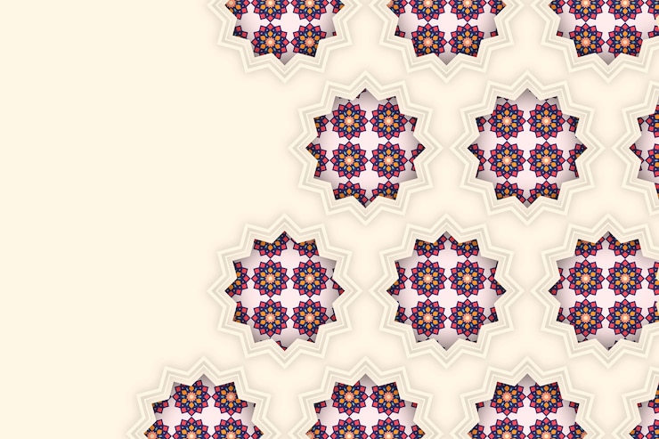 Vector Gratis latar belakang ornamen arab dalam gaya kertas
