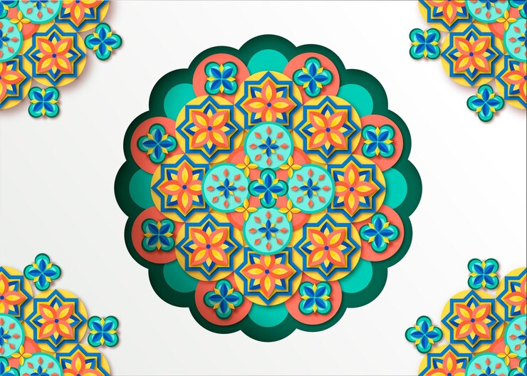 Vector Gratis latar belakang ornamen arab dalam gaya kertas