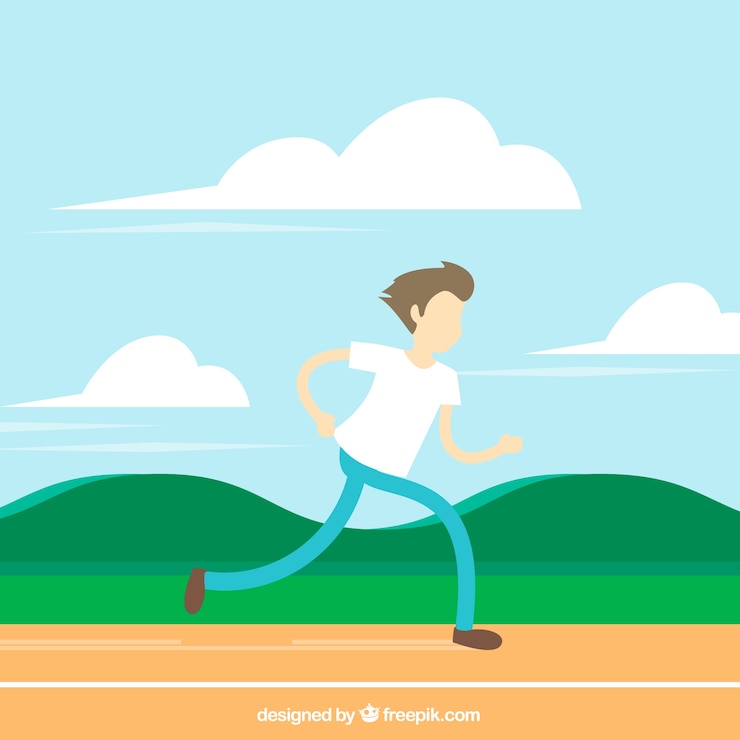 Vector Gratis latar belakang pelari dalam desain datar