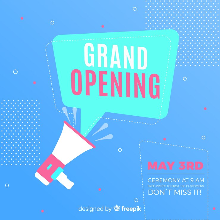 Vector Gratis latar belakang pembukaan besar megafon datar
