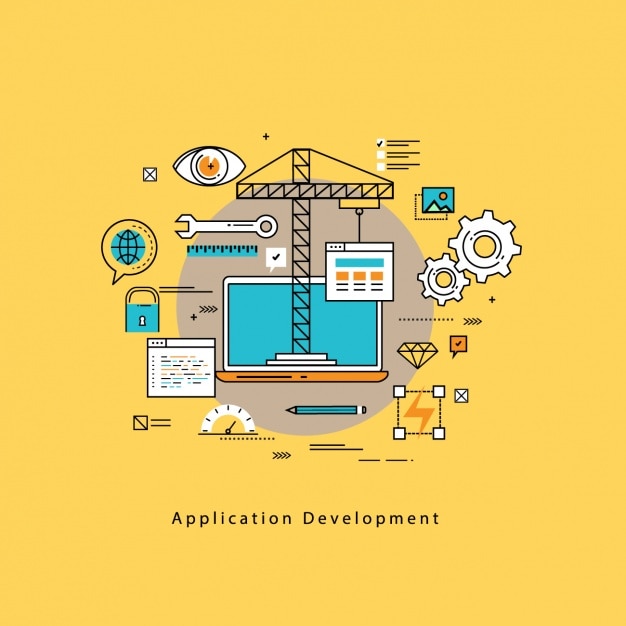 Vector Gratis latar belakang pengembangan aplikasi